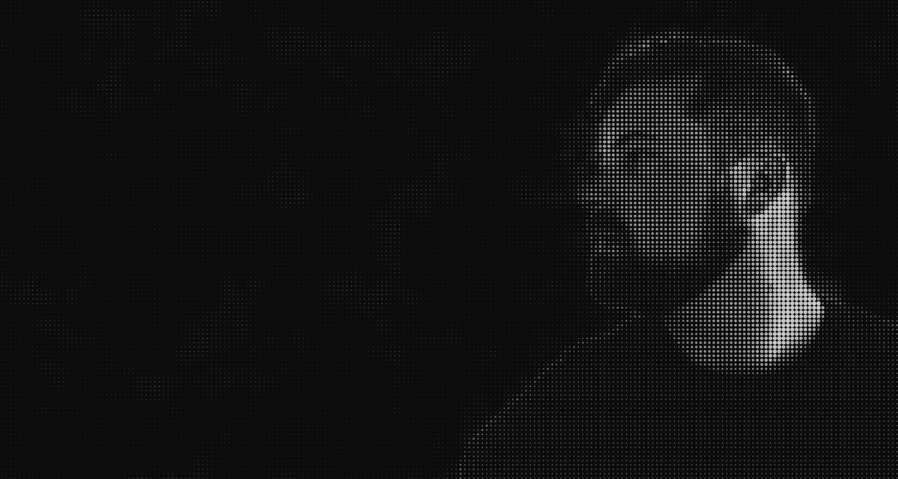 Portrait of Alex in profile, drawn in dots